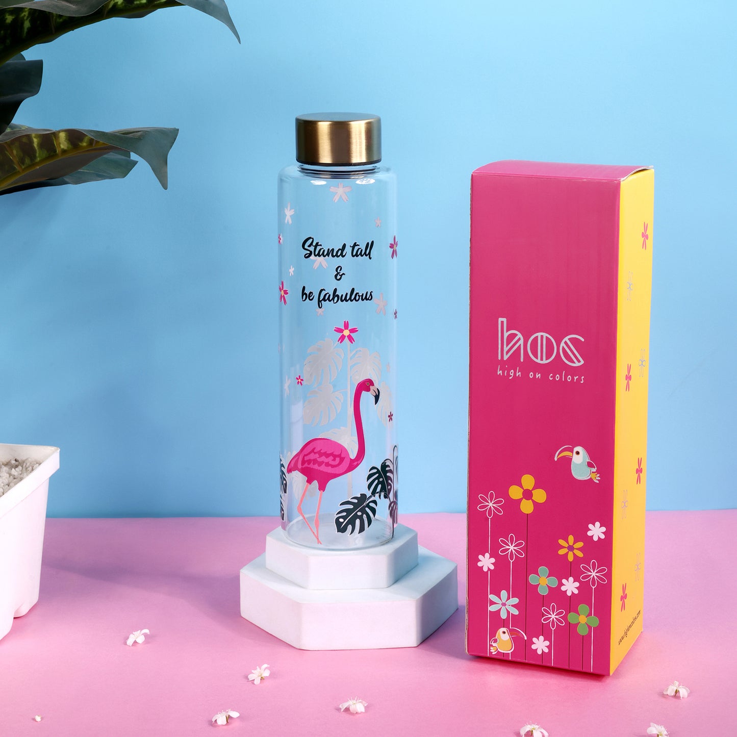 HOC Glass Bottle (Flamingo)
