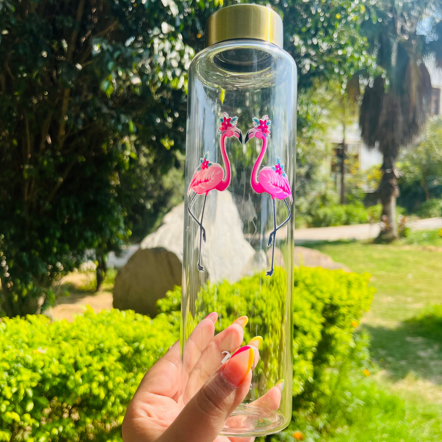 HOC Glass Bottle (Flamingo)