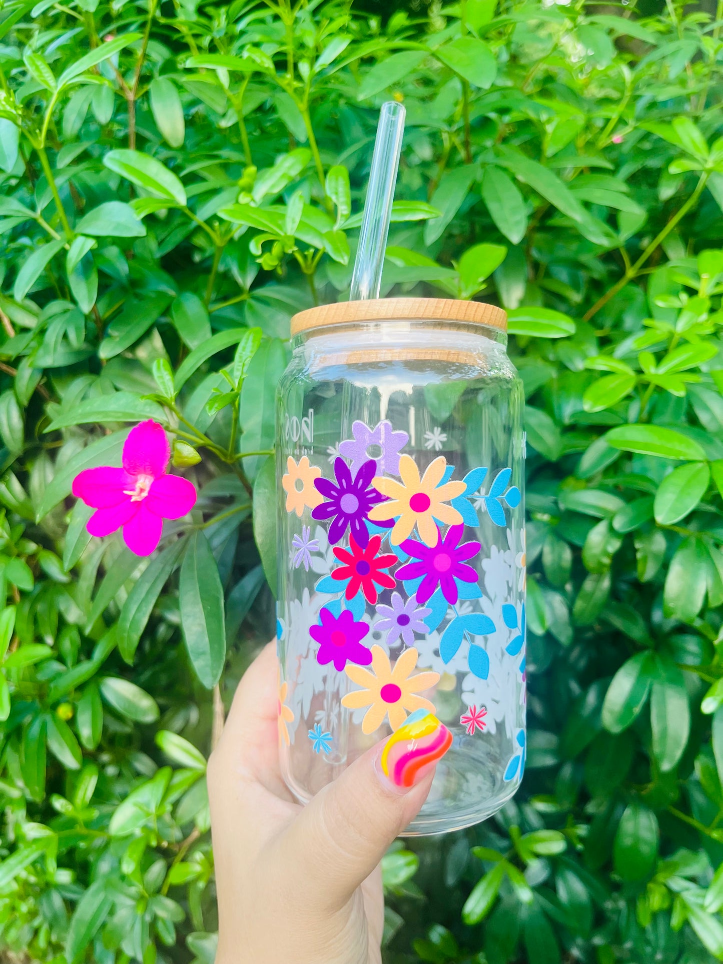 HOC Glass Sipper (Floral Breeze)