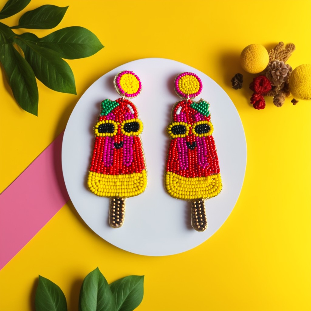 Icy Treats: Handmade Beaded Ice Cream Earrings