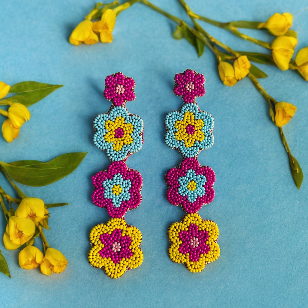 Haldi-Mehndi: Handmade Beaded Earrings