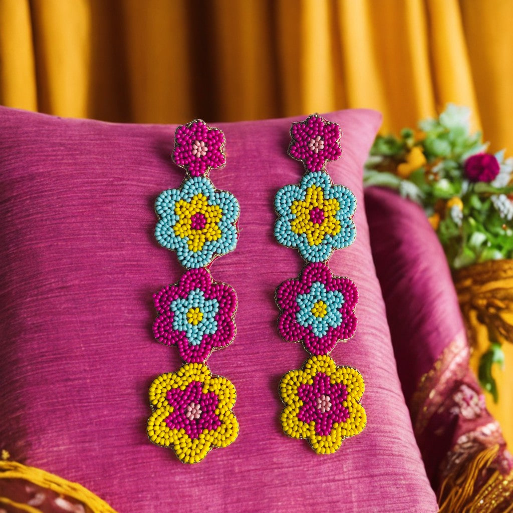 Haldi-Mehndi: Handmade Beaded Earrings