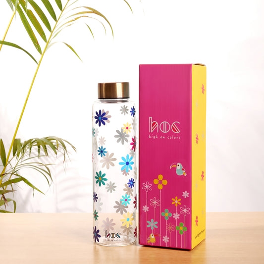 HOC Glass Bottle (Multi Flower)