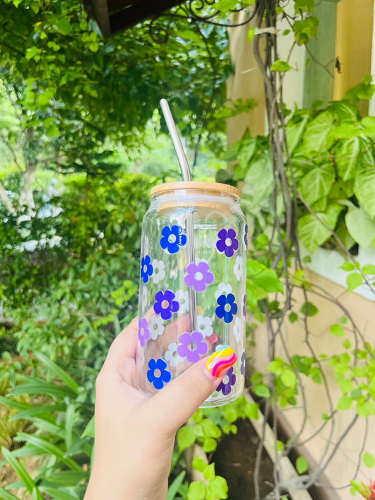 HOC Glass Sipper (Purple Petals)
