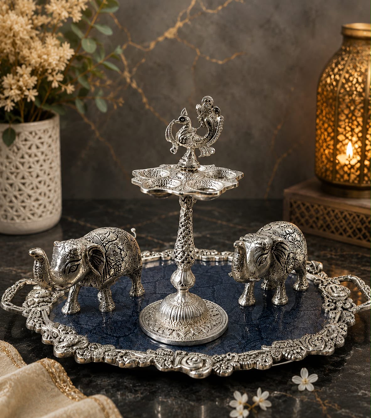 Elephant Diya Decor